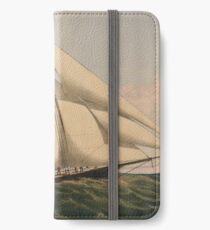 Vintage Illustration of a Schooner Sailboat (1867) iPhone Wallet/Case/Skin