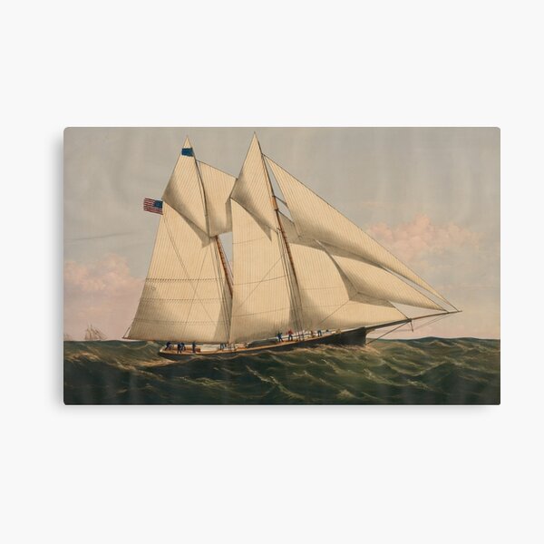 Item preview, Vintage Illustration of a Schooner Sailboat (1867) designed and sold by BravuraMedia.
