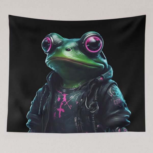 Item preview, Cyberpunk Frog, Urban Amphibian, Kawaii Cute designed and sold by Burn-Ego.