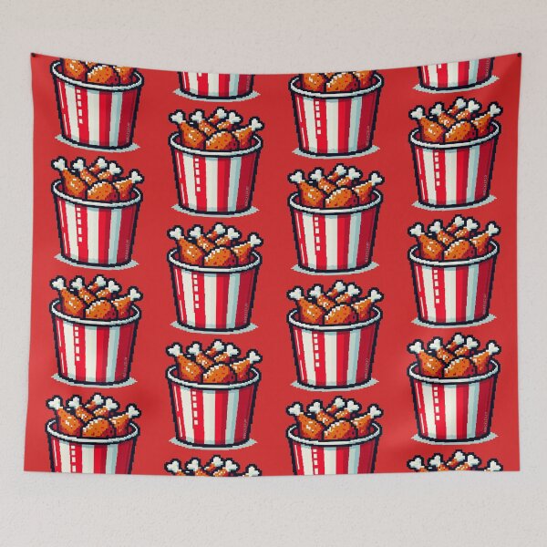 Item preview, Bucket of chicken - Pixel Art designed and sold by PickledjoArt.