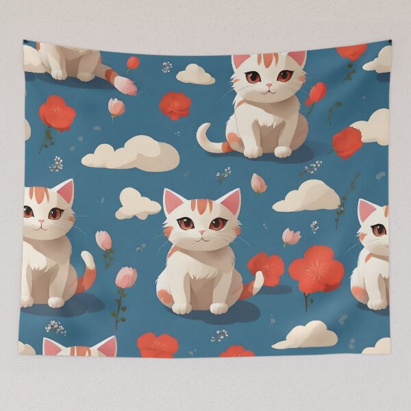 Item preview, Floral Whiskers: Little Cat Blooms designed and sold by WAUZ.