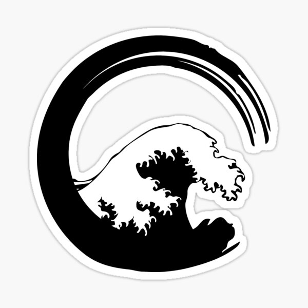 Item preview, Enso zen circle with The great wave of Kanagawa designed and sold by La Font.
