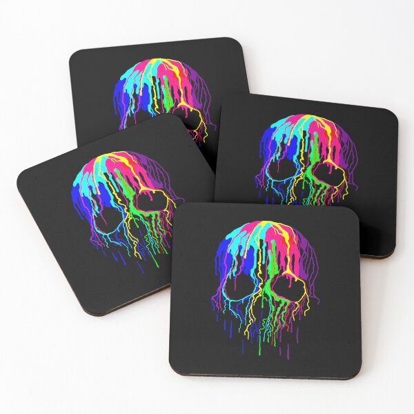 Item preview, rainbow dripping paint Skull drip designed and sold by Gossip Rag.