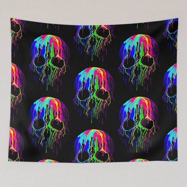 Item preview, rainbow dripping paint Skull drip designed and sold by Gossip Rag.