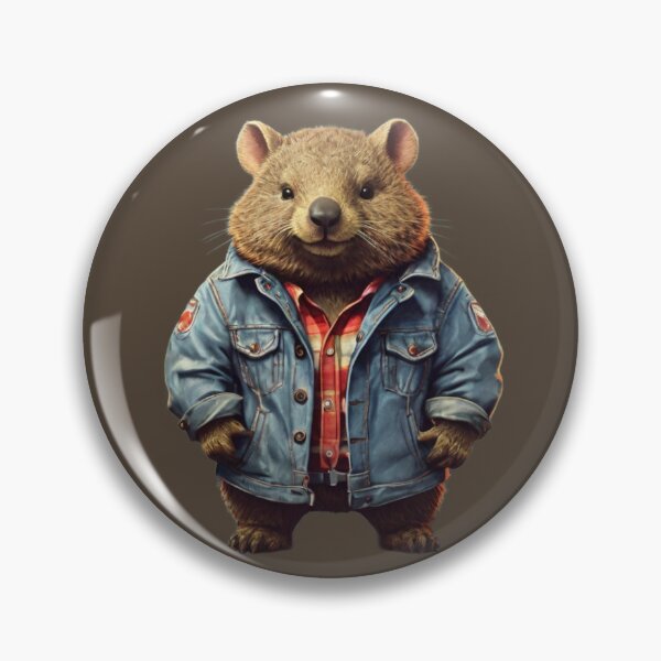 Item preview, Wombat in denim jacket designed and sold by PierreAlbijanic.