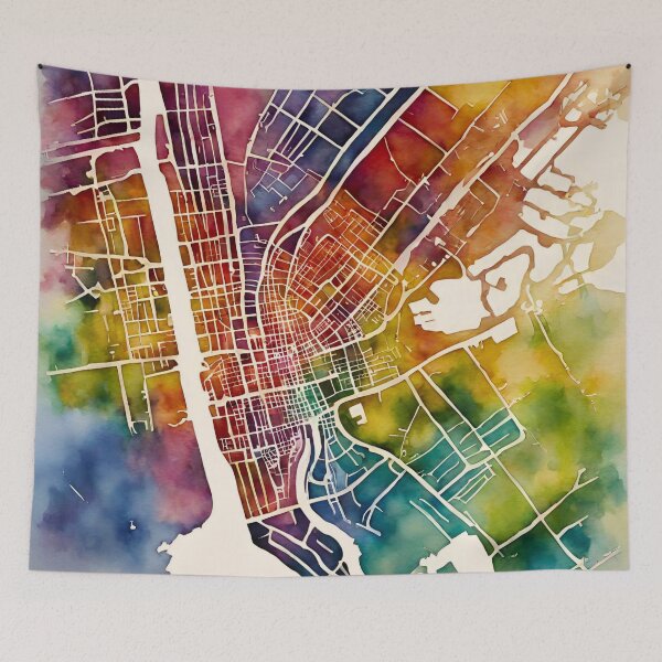 Item preview, Copy of New York City Street Map Watercolor designed and sold by Modern-Tropical.