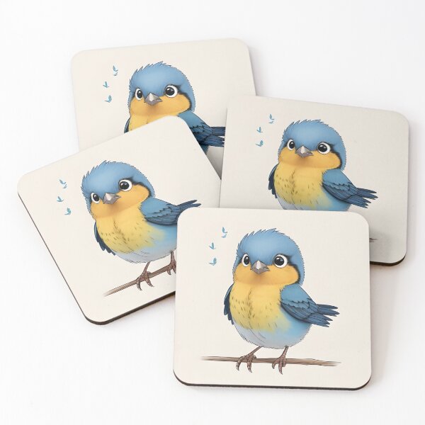 Item preview, Vibrant Blue and Yellow Bird Perched on a Tree Branch designed and sold by vogowa.