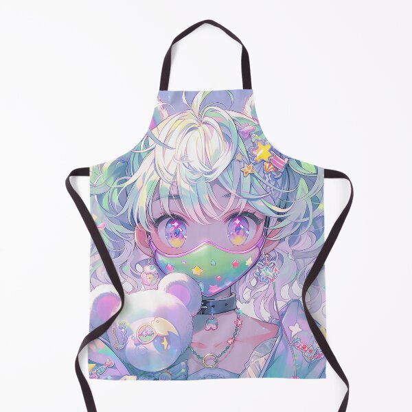 Item preview, Kawaii Pastel Cyberpop Face Mask Anime Girl designed and sold by bubblegoth.