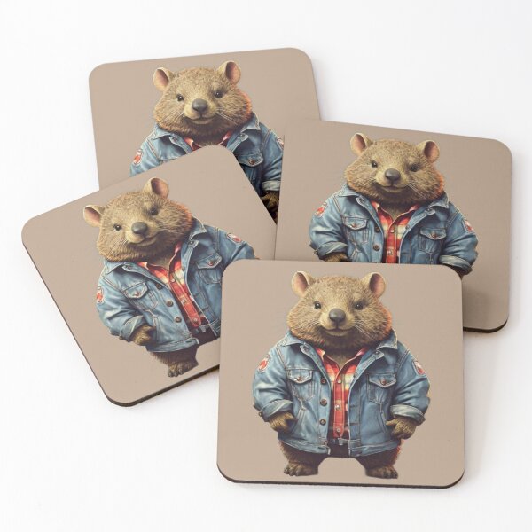 Item preview, Wombat in denim jacket designed and sold by PierreAlbijanic.