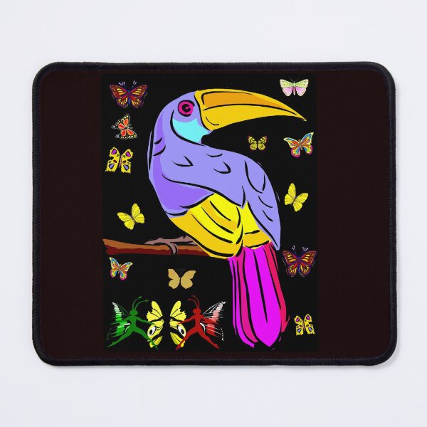 Item preview, Comic Toucan Bird with Butterflies Fantasy Whimsical Funny Print  designed and sold by posterbobs.