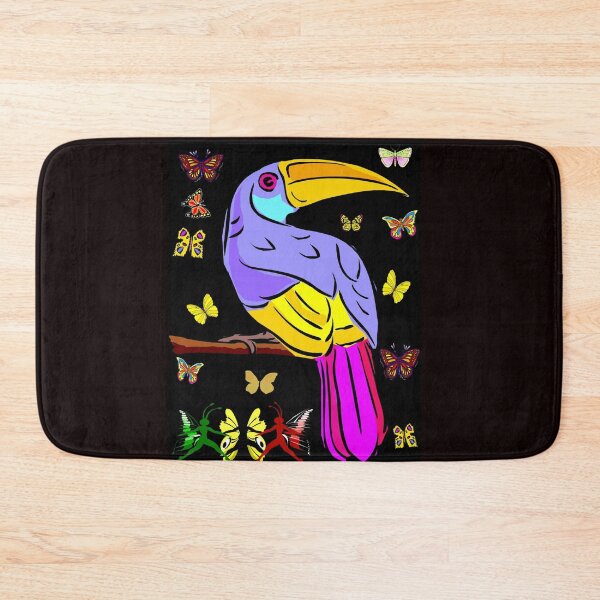 Item preview, Comic Toucan Bird with Butterflies Fantasy Whimsical Funny Print  designed and sold by posterbobs.