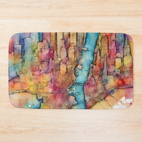 Item preview, New York City Street Map Watercolor designed and sold by Modern-Tropical.