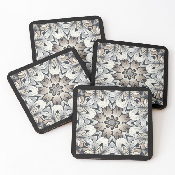 Item preview, Kaleidoscopic Petal Enchantment, Black, White, Grey designed and sold by MischiefParlor.