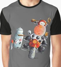 Funny Cow Rides A Red Motorbike Cartoon Graphic T-Shirt
