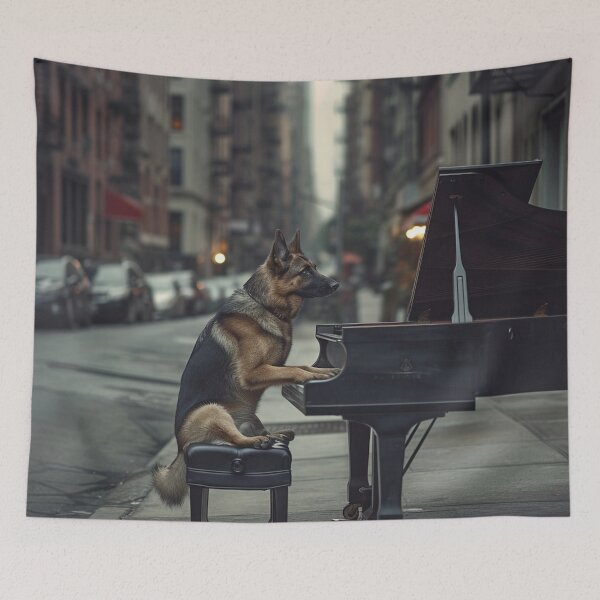 Item preview, German Shepherd playing piano 1 designed and sold by Creative Shed Designs.