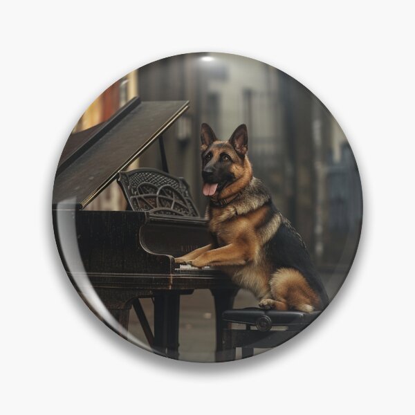 Item preview, German Shepherd playing piano 2 designed and sold by Creative Shed Designs.