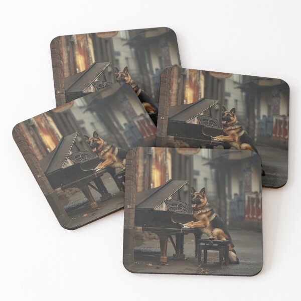 Item preview, German Shepherd playing piano 2 designed and sold by Creative Shed Designs.