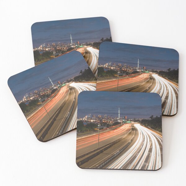 Item preview, Street light trails leading towards Auckland City Sky tower  designed and sold by TUXXY.