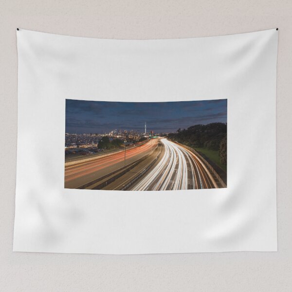 Item preview, Street light trails leading towards Auckland City Sky tower  designed and sold by TUXXY.