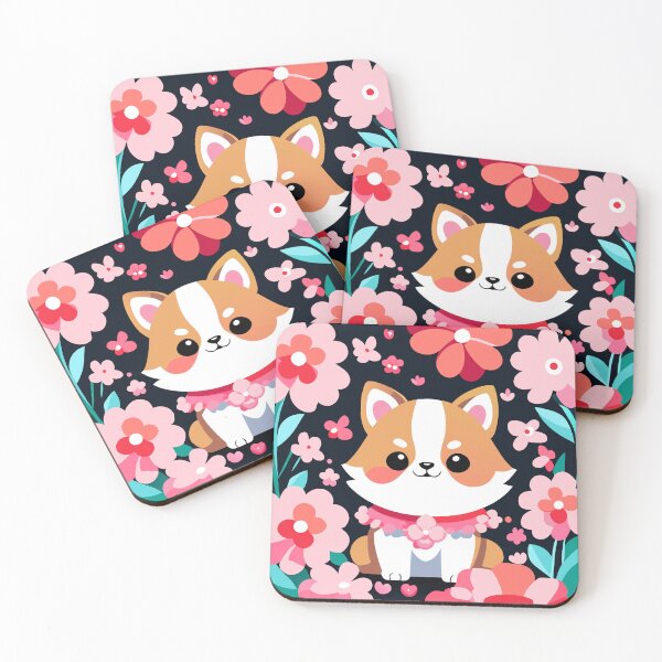 Item preview, Puppy Bloom Bliss: Adorable Pooch Amidst a Floral Fantasy designed and sold by CutesyKoala.
