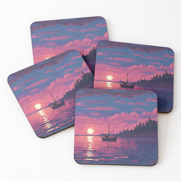 Item preview, Beautiful sunset with a video game style designed and sold by VibrantDesing.
