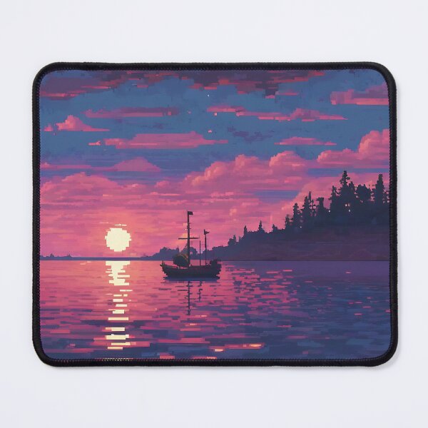 Item preview, Beautiful sunset with a video game style designed and sold by VibrantDesing.