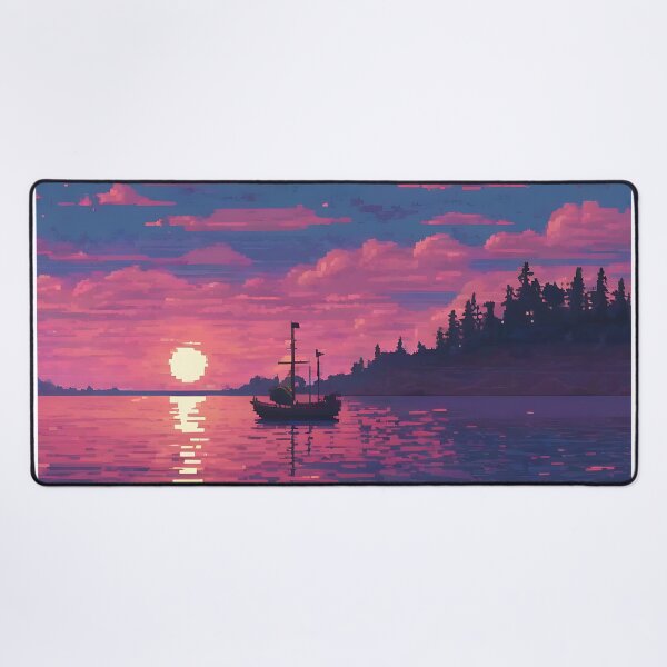 Item preview, Beautiful sunset with a video game style designed and sold by VibrantDesing.
