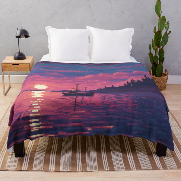 Item preview, Beautiful sunset with a video game style designed and sold by VibrantDesing.