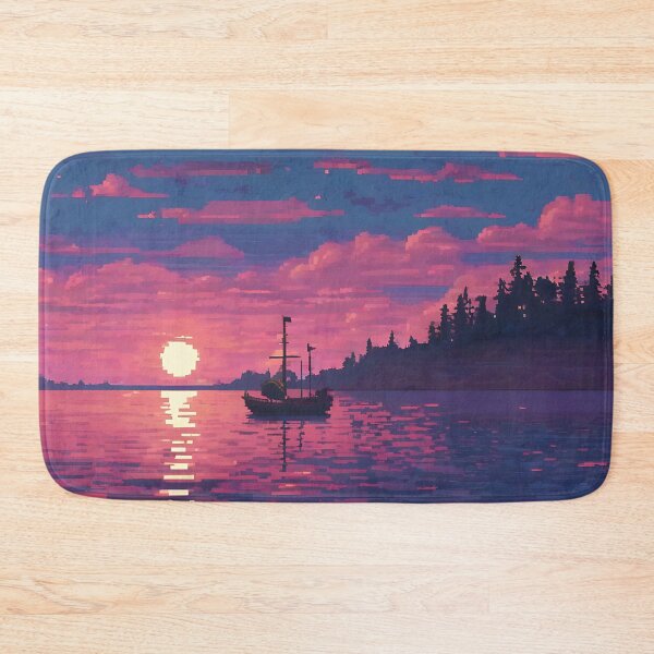 Item preview, Beautiful sunset with a video game style designed and sold by VibrantDesing.