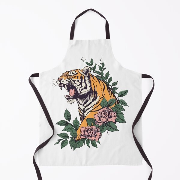 Item preview, Roaring tiger in roses designed and sold by TheRealmWithin.