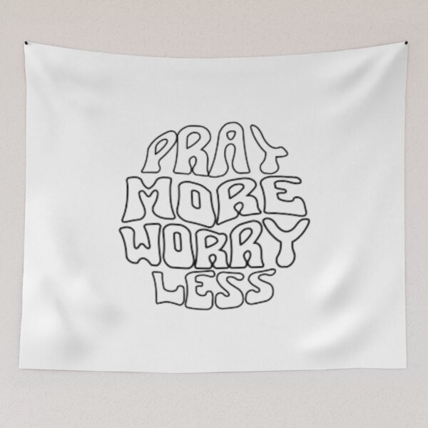 Item preview, Aesthetic Christian PRAY MORE WORRY LESS Sticker Design designed and sold by ZoeBV.