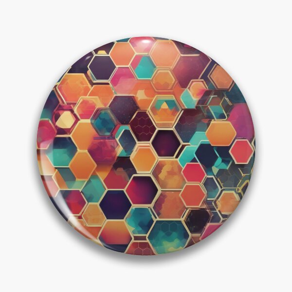 Artikelvorschau, Kreatives geometrisches buntes Muster „Hexagonal Pulse“ entworfen und verkauft von ZipperDragon88.