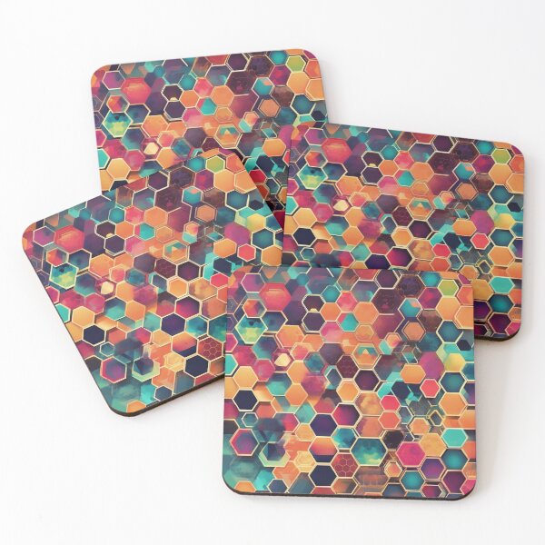 Item preview, Creative Geometric Colorful Pattern "Hexagonal Pulse" designed and sold by ZipperDragon88.