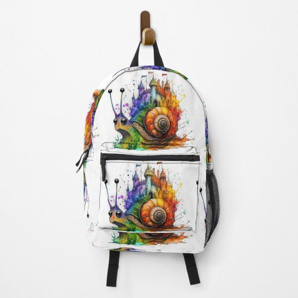 Item preview, Rainbow Splash Snail with Magical Fairytale Castle on his back * King of the Slow Road designed and sold by BadassBazaar.