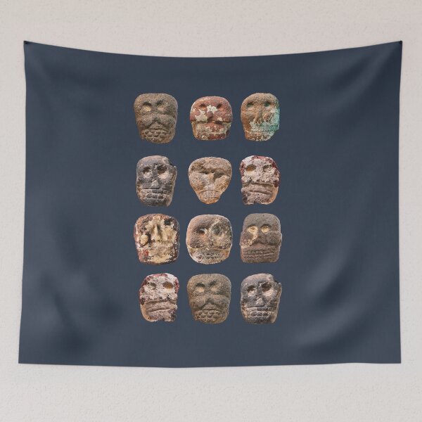 Item preview, Tzompantli Mexican carved rock designed and sold by ocelotlcalli.
