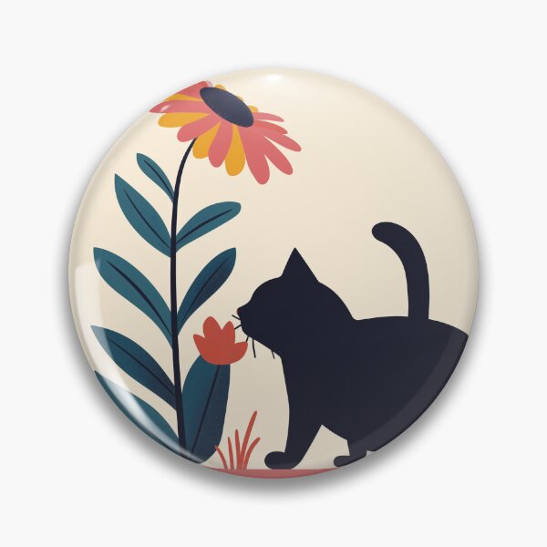 Item preview, Cat Smelling Flower designed and sold by WarpWeft.