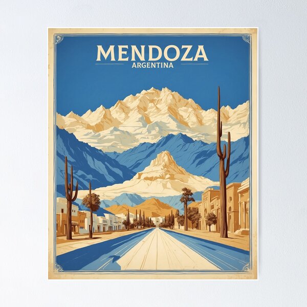 Item preview, Mendoza Argentina Vintage Poster Tourism  designed and sold by TravelersGems.