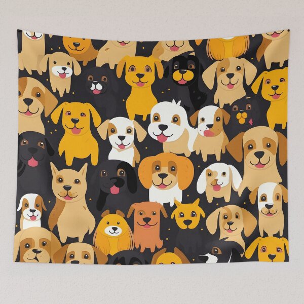 Item preview, happy dog all over animal print designed and sold by dcrc.