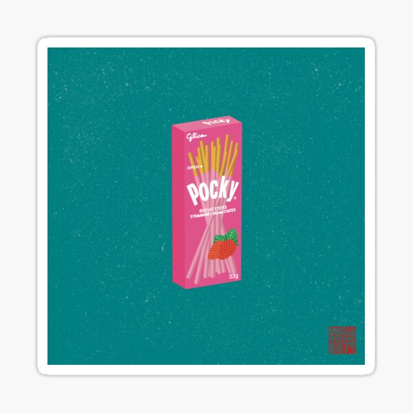 Strawberry Pocky Biscuit Sticks Art Print by PockyParty Sticker