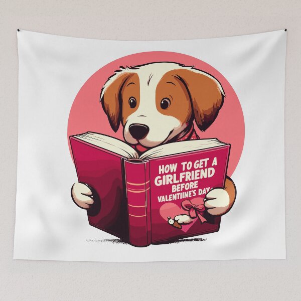 Item preview, Dog Reading: How to Get a Girlfriend Before Valentine’s Day designed and sold by Designowner.