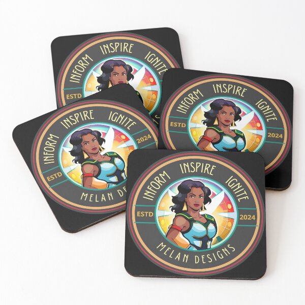 Item preview, Marvelous Superhero Woman Inform Inspire Ignite Rainbow Ebony designed and sold by Melan Designs.