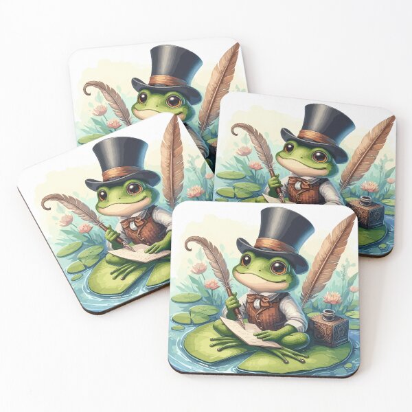 Item preview, Frog in Vest Elegance: Quill Pen Pond Dream designed and sold by Dicoart.