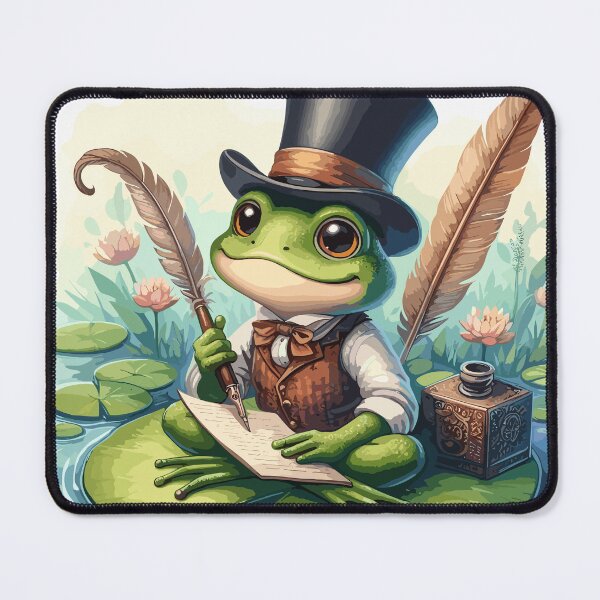 Item preview, Frog in Vest Elegance: Quill Pen Pond Dream designed and sold by Dicoart.
