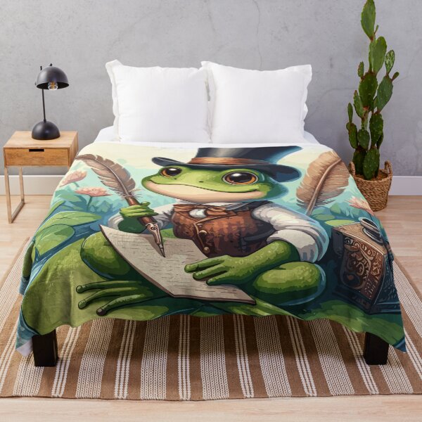 Item preview, Frog in Vest Elegance: Quill Pen Pond Dream designed and sold by Dicoart.