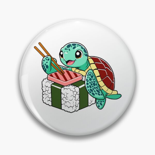 Item preview, Funny Animal Sea Turtle Eating Musubi designed and sold by TKsTees.