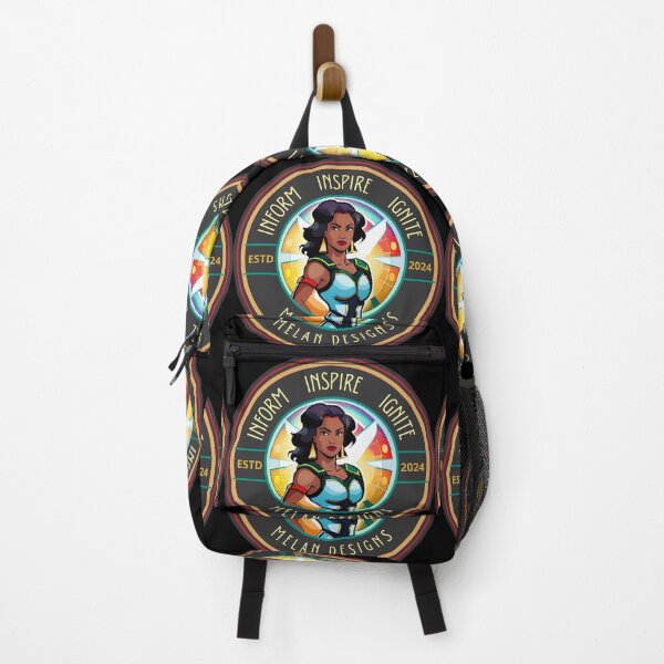 Item preview, Marvelous Superhero Woman Inform Inspire Ignite Rainbow Ebony designed and sold by Melan Designs.