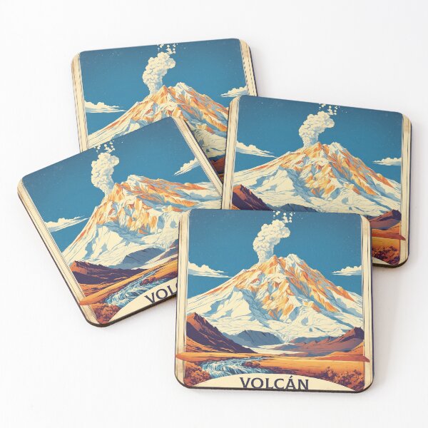Aperçu de l'œuvre Volcan Lanin Argentine Vintage Poster Tourisme créée et vendue par TravelersGems.