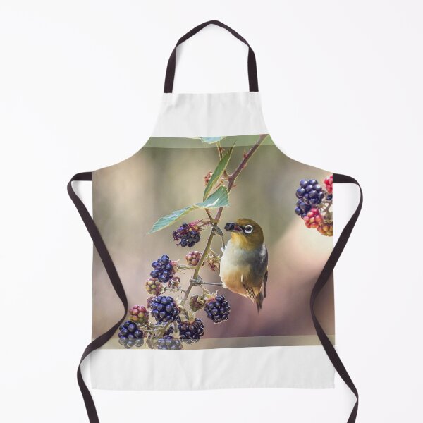 Item preview, Silvereye eating Blackberries designed and sold by Kathie Thomas.