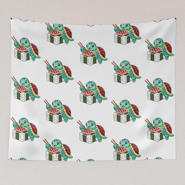 Item preview, Funny Animal Sea Turtle Eating Musubi designed and sold by TKsTees.