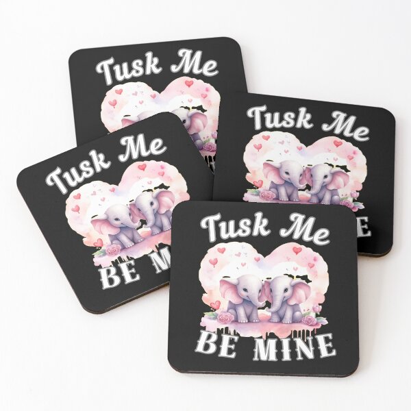 Item preview, Tusk Me, Be Mine designed and sold by ElephantVibes.